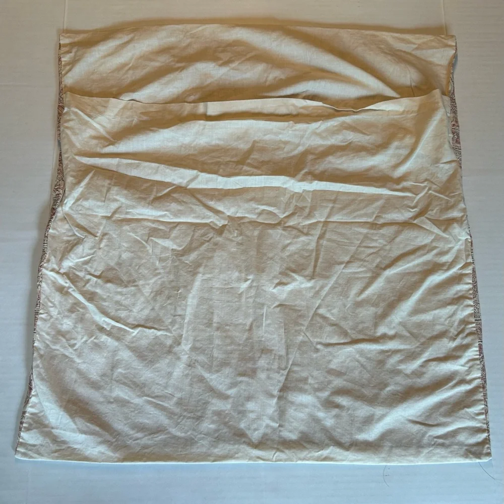 Pottery Barn Pink Cream Printed Euro Pillow Cover Cotton Size 26x26”